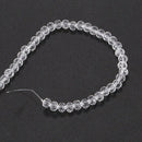 200 Clear Crystal Quartz Faceted Rondelle Beads 4mm