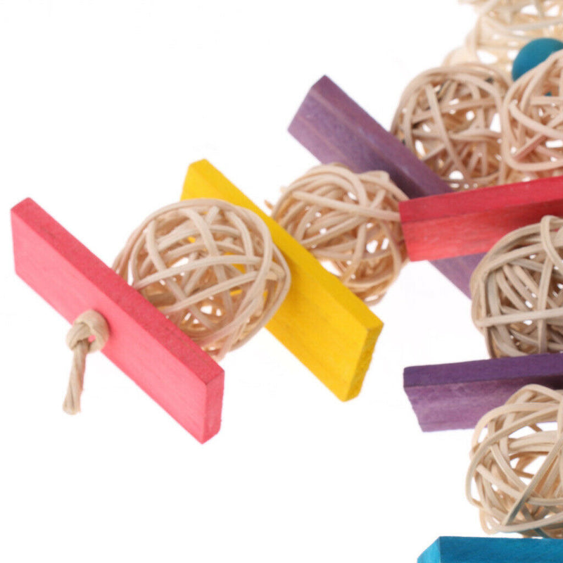 Bird Parrot Chew Rattan Balls Cage Hanging Ornament Meet Pets Various Needs