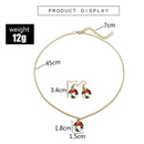 Creative Christmas Drop Earrings Rhinestone Pendant Necklace Jewelry Set A
