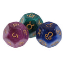 6Pcs Polyhedral D12 Acrylic Astrological Dices Constellation Divination Toys