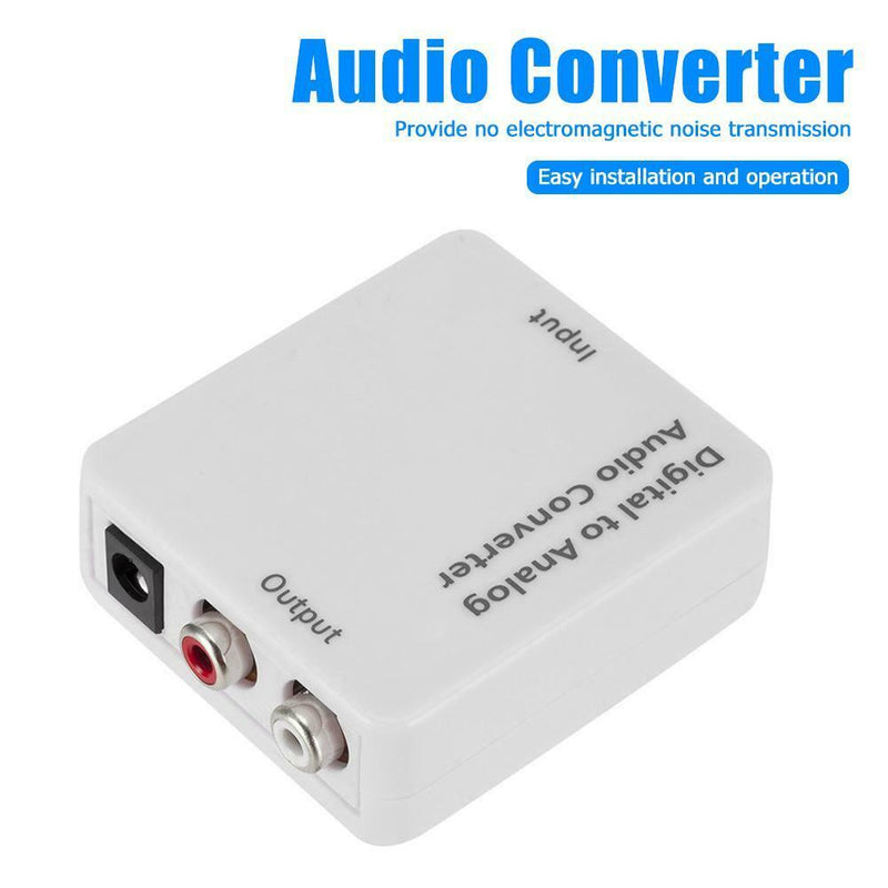 Optical Coaxial Toslink Digital To Analog Audio Converter Adapter RC L/R
