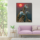 Painting By Numbers Kit DIY Giraffe Sun Hand Painted Canvas Oil Art Picture