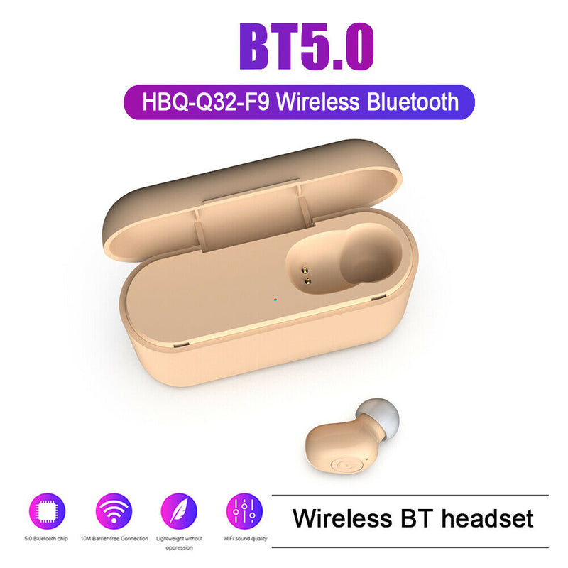 HBQ-Q32-F9 Mini Wireless Bluetooth 5.0 Earphone Stereo Headset with Charge Box