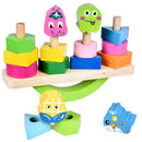 Wooden Stacking Toys with Geometry Shape Stacking Blocks & Stacker, Stackin A6O4