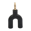Headset Adapter Kit U Shape 3.5mm Y Splitter for Audio Headphone and MIC bl