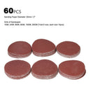 60 Pcs Sanding Paper Grinding Wheel With 50Mm Polishing Pad Adapter, Grits