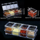 Kitchen Storage Box 4 Grids Separable Transparent Sugar Spice Salt Jar Sale Z2Y7
