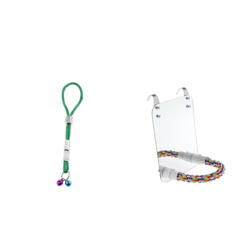 Pet Bird Mirror & Perch +Birds Harness Leash