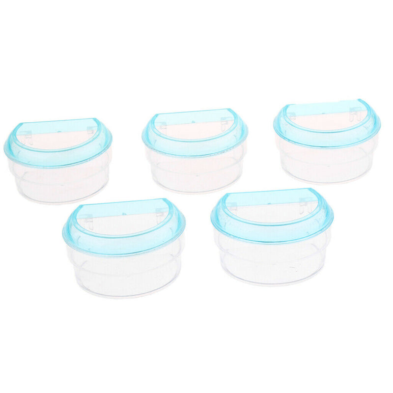 Pack of 5, Bird Parrot Clear Acrylic Feeding Cups Cage Hanging Bowl Seed Water