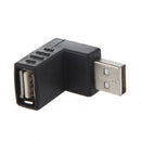 Black Right Angle USB 2.0 Type A Male to Female Adapter Connector