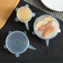 2 Set Clear Kitchen Silicone Stretchable Seal Lids Pot Bowl Covers Non-toxic