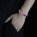 amethyst lava stone alloy excellent jewelry matte agate energy stone bracelet ME