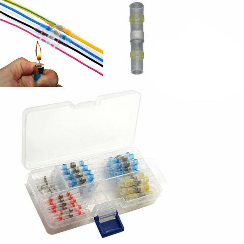 Waterproof 100PCS Solder Sleeve Heat Shrink Tube Wire Terminal Connectors 4 D9Y5