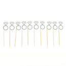 10pcs Glitter Diamond Ring Cupcake Cake Toppers Wedding Cake IF BX