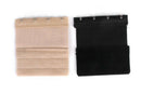 2pcs Elastic 4 Eye Hook Bra Extension Extender, Black And complexion T2M4