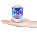 Colorful Light Wireless Speakers Waterproof with Mic Handsfree Bass White