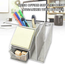 Simple and Stylish Metal Grid Creative Home Office Finishing Storage Pen Holder