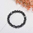 Magnetic Hematite Black Beads Stretch Health Care Bracelet Men Bangles Jewelr-