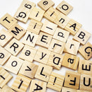 100pcs Wooden Alphabet Scrabble Tiles Black Letters & Numbers Craft Wood