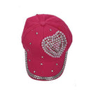 Children Outdoor Sports Bling Baseball Hiking Cap rose Red Love