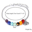 7 Chakra Colorful Beads Bracelet Lotus Pendant Energy Yoga Ankle Chain Jewelry3C