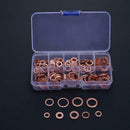 200pcs Copper Washer Sealing Ring Gasket Flat Kit with Box Hardware Tool