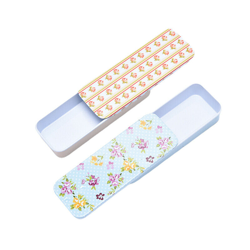 1PC Portable Mini Floral Metal Storage Box Slide Jewelry Organizer Container Hn