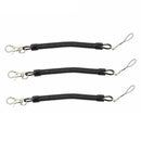 Elastic Plastic Chain Strap Coil Cord Rope Keyring Lanyard Hiking Black