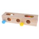 Hide and Seek Cat Play Box Wooden Treasure Box with Interactive Balls