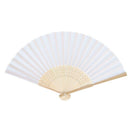 30 pcs Silk Wedding Hand Fan with organza gift bag(white)
