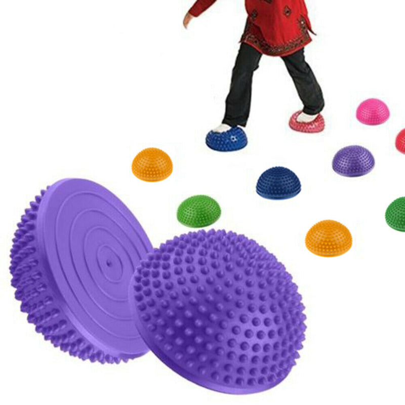 Green Yoga Half Ball Dome Balance Trainer, Anti-Slip Hedgehog Exercise Balance