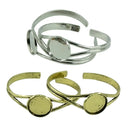 4pcs/lot 20mm Round Bangle Bracelet Blank Tray Cabochon Cameo Base Bezel