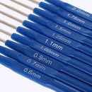 10pcs Metal Knitting Needles Crochet Hooks Kits With Ergonomic Grips 0.6-2.