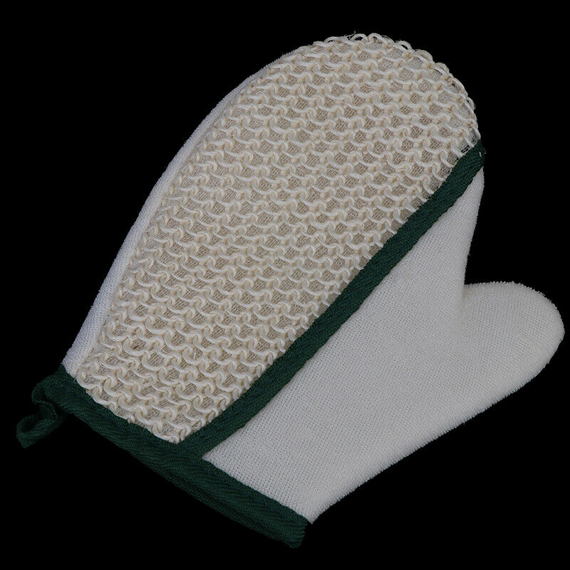 1 Pcs Flax Shower Glove Body Massage Back Scrub Exfoliating Scrubber Bath Glo3C
