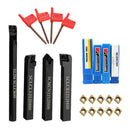 4pcs Jet Boring Bar Rod Turning Tool Holder Set With 10pcs