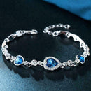 2020 Charm Women Ocean Heart Blue Crystal Rhinestone Gifts Bracelet Bangle N0L8