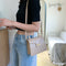 Lattice Pattern PU Women Shoulder Bags Elegant Crossbody Handbags (Khaki)