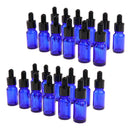 24pcs Blue Glass Bottle with Glass Dropper (5ml + 10ml) for