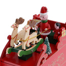 Christmas Music Box Santa Claus Sleigh Xmas Decoration Kids Wind Up Toys Red