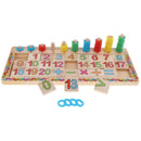 Montessori Wood Blocks Math Stacking Puzzle Intelligence Number Boards for Baby