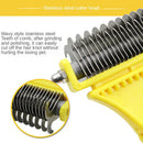 Pet Undercoat Rake - 2 Sided Dematting Tool for Dogs and Cats - Safe Grooming &