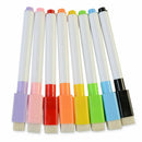 8 Colors Dry Erase White Board Markers Pens Fine Point Eraser~ Built-in Q1S5