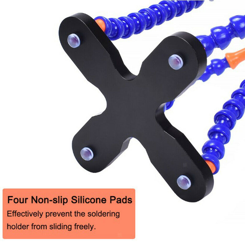 Soldering Helping Hands, 4 PCB Pillars Circuit Board Holder w/ Flexible Arms &
