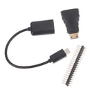 3 in 1 Set for Raspberry Pi Zero HDMI Adapter OTG Cable Male 40P GPIO Header Gw