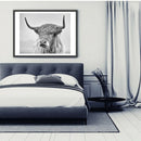 Nordic Portrait of a Highland Cow Posters and Prints Wall Art Canvas Painti