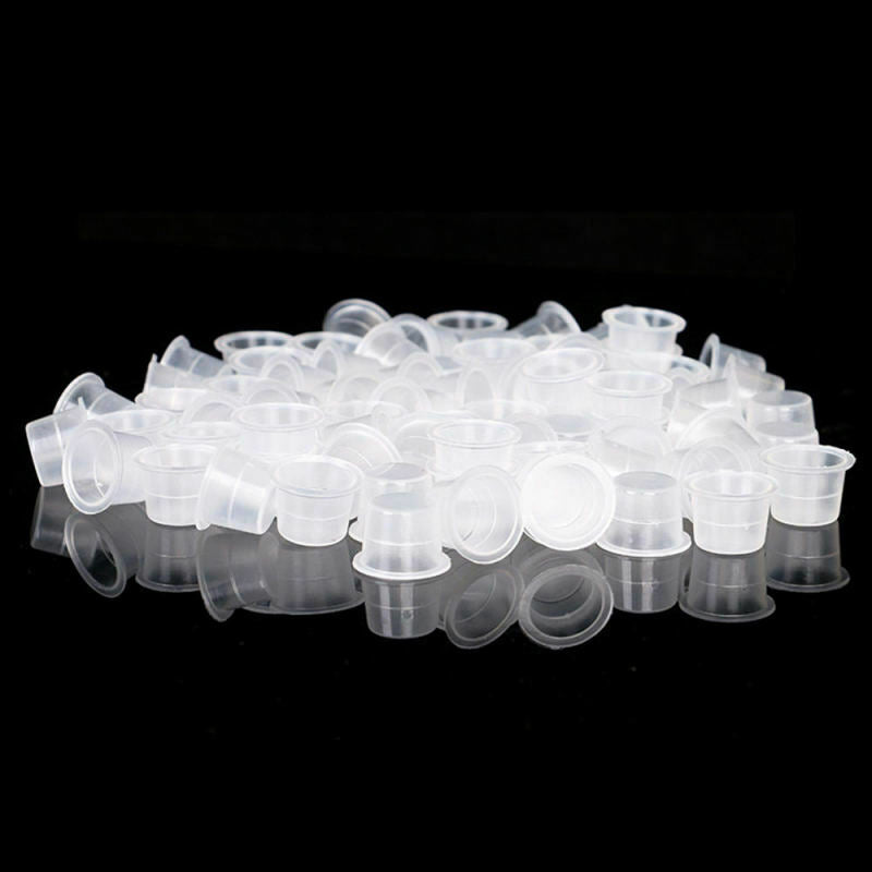 Professional 1000X Small Tattoo Machine Pigment Ink Cups Cap Holder Supply Set