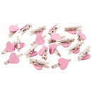 Mini Love Heart Shape Wooden Clips Message Photo Holder Album Card Paper Pe R9U3
