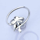 Women Ring Flower Ring Diamond Bend Size Adjustable Open Rings Wedding Jewe P4O5
