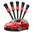 5Pcs Detailing Brush Cleaning Natural Boar Hair Brushes Car Detail ToolsJ Kw