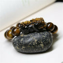 14MM Feng Shui Tiger's Eye Stone Yellow Pi Xiu Beads Bracelet For Wealth Luck